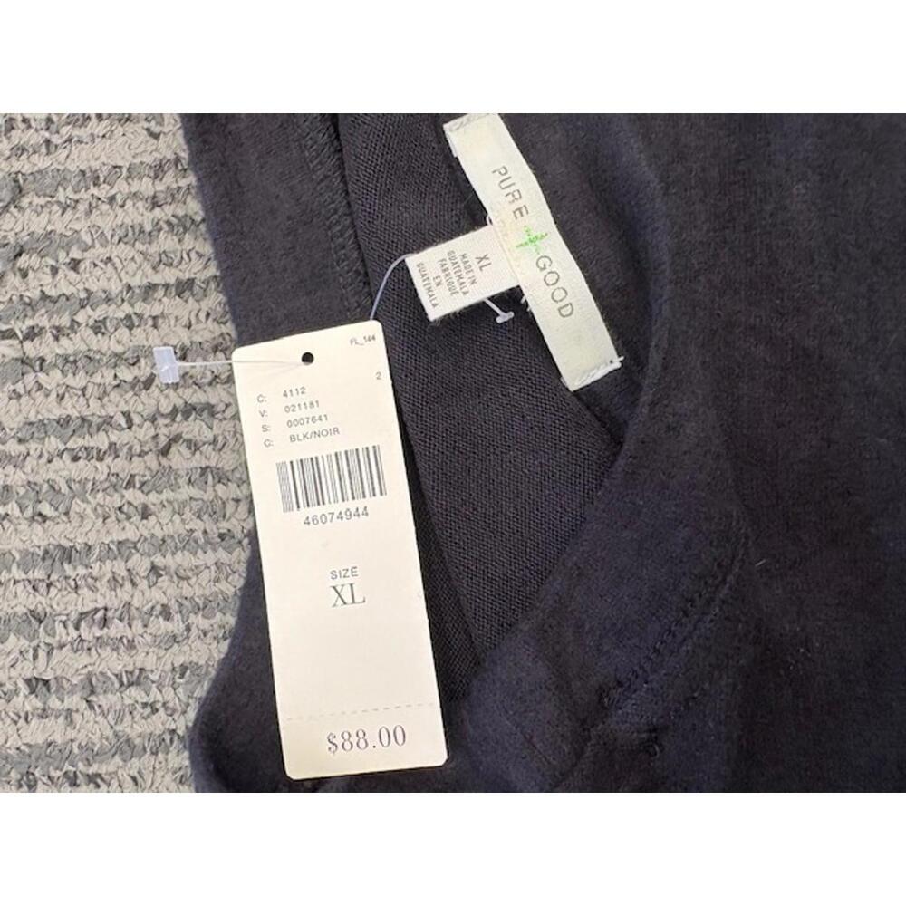 NWT New Anthropologie Black Crew Tie Front Tunic XL - Picture 3 of 5